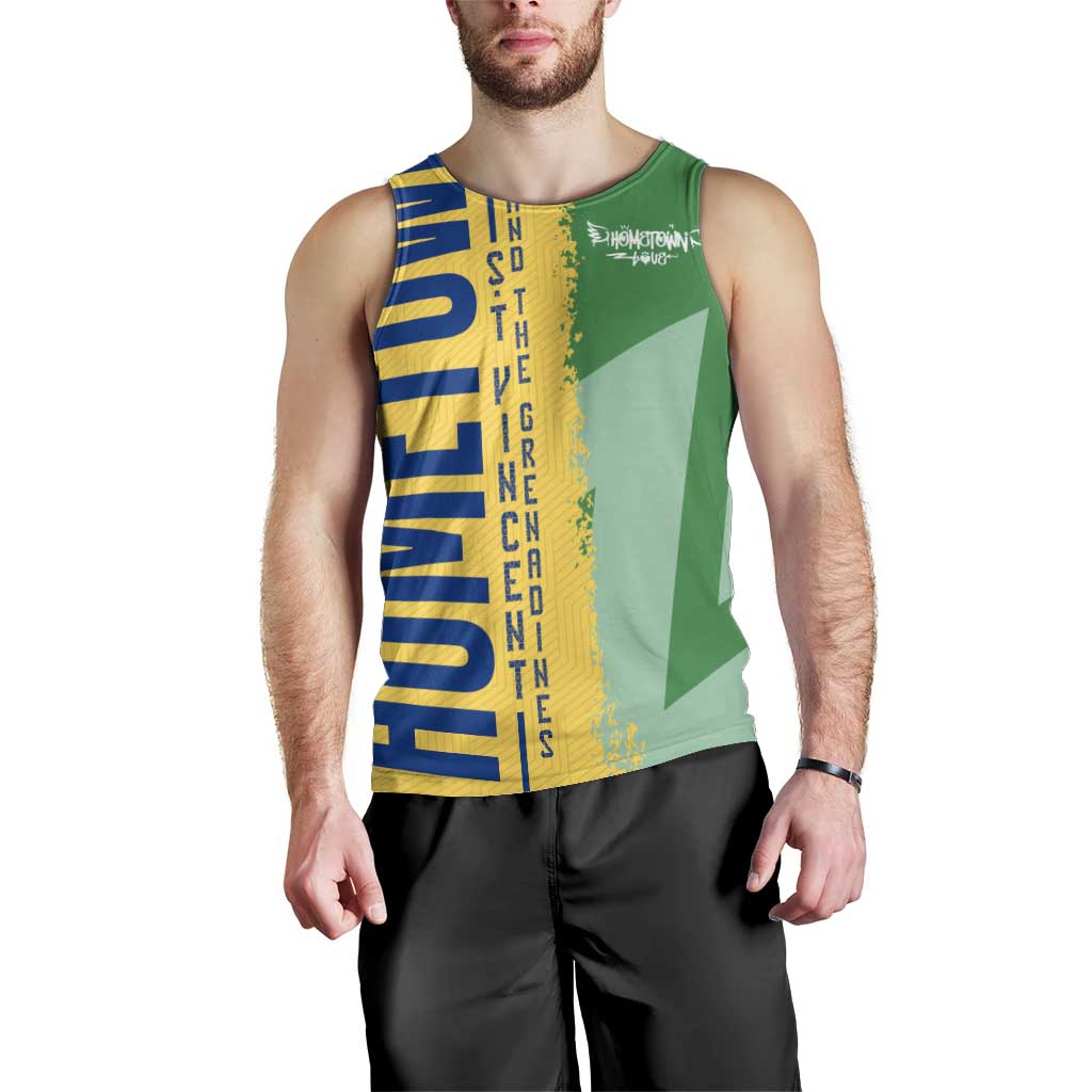 Hometown Saint Vincent and the Grenadines Men Tank Top Flag and Map - Wonder Print Shop