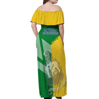 Hometown Saint Vincent and the Grenadines Off Shoulder Maxi Dress Flag and Map - Wonder Print Shop
