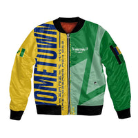 Hometown Saint Vincent and the Grenadines Sleeve Zip Bomber Jacket Flag and Map - Wonder Print Shop