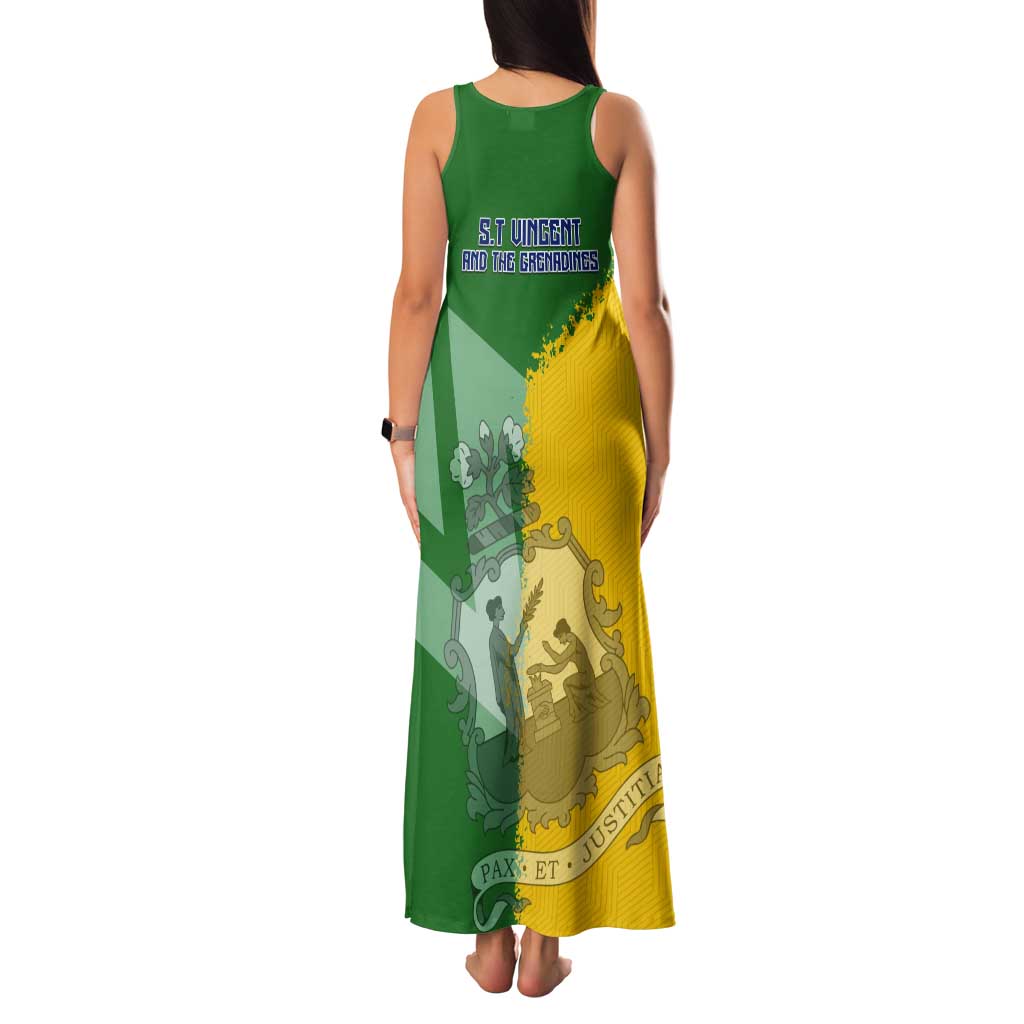 Hometown Saint Vincent and the Grenadines Tank Maxi Dress Flag and Map - Wonder Print Shop