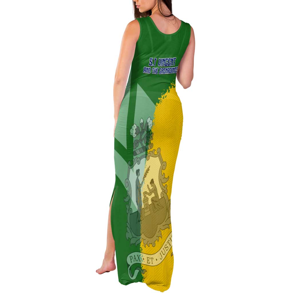 Hometown Saint Vincent and the Grenadines Tank Maxi Dress Flag and Map - Wonder Print Shop