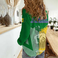 Hometown Saint Vincent and the Grenadines Women Casual Shirt Flag and Map - Wonder Print Shop