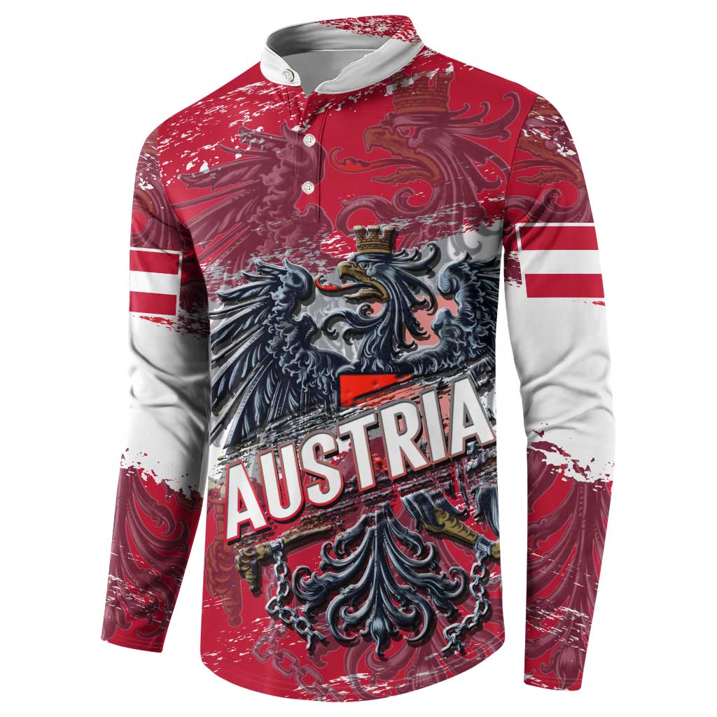 Personalized Coat Of Arms Austria Button Sweatshirt Grunge Style - Wonder Print Shop