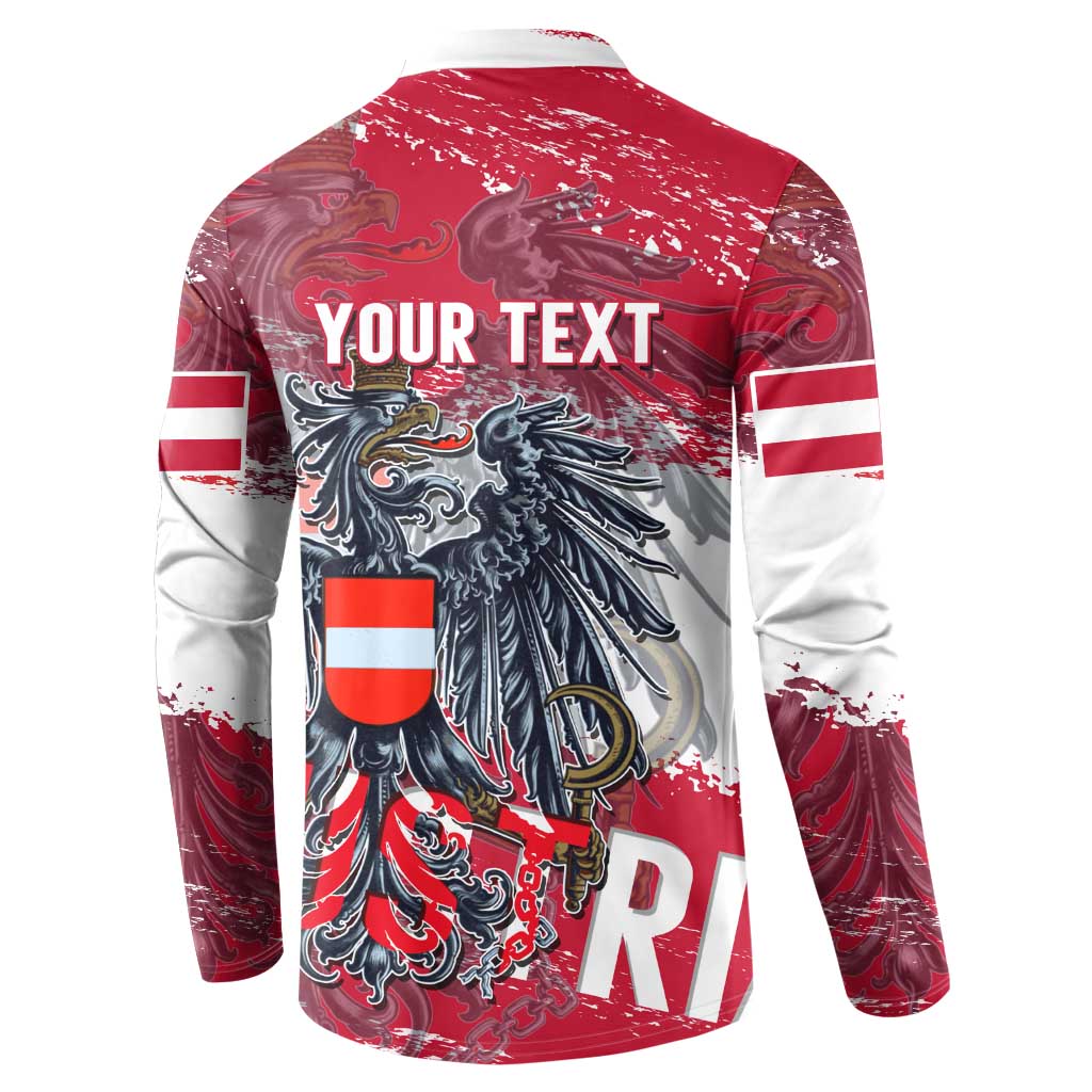 Personalized Coat Of Arms Austria Button Sweatshirt Grunge Style - Wonder Print Shop