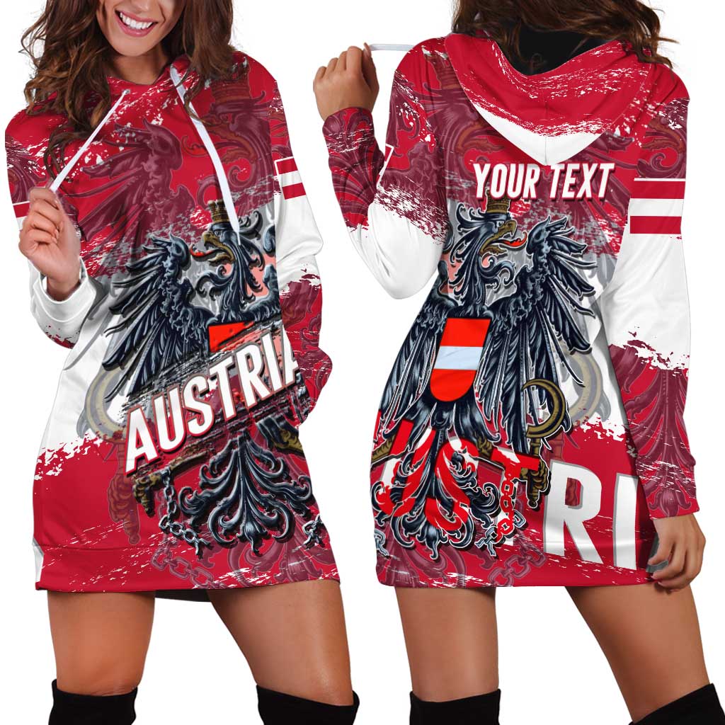 Personalized Coat Of Arms Austria Hoodie Dress Grunge Style - Wonder Print Shop