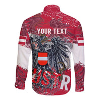 Personalized Coat Of Arms Austria Long Sleeve Button Shirt Grunge Style - Wonder Print Shop