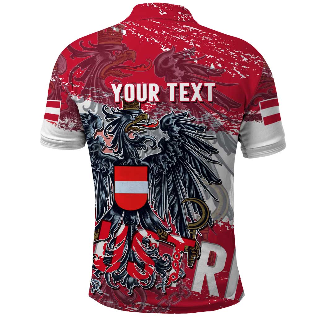 Personalized Coat Of Arms Austria Polo Shirt Grunge Style - Wonder Print Shop