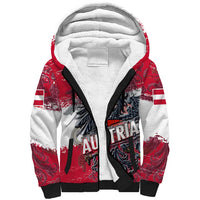 Personalized Coat Of Arms Austria Sherpa Hoodie Grunge Style - Wonder Print Shop