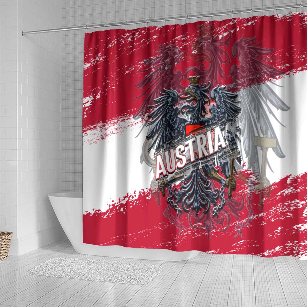 Coat Of Arms Austria Shower Curtain Grunge Style