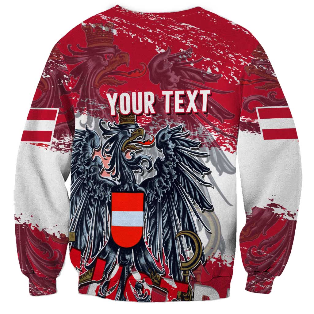 Personalized Coat Of Arms Austria Sweatshirt Grunge Style - Wonder Print Shop