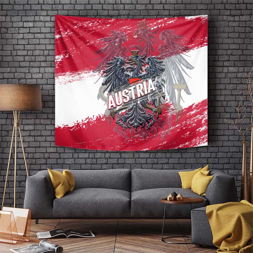 Coat Of Arms Austria Tapestry Grunge Style - Wonder Print Shop