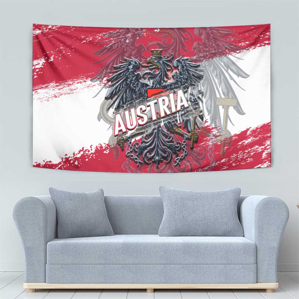 Coat Of Arms Austria Tapestry Grunge Style - Wonder Print Shop