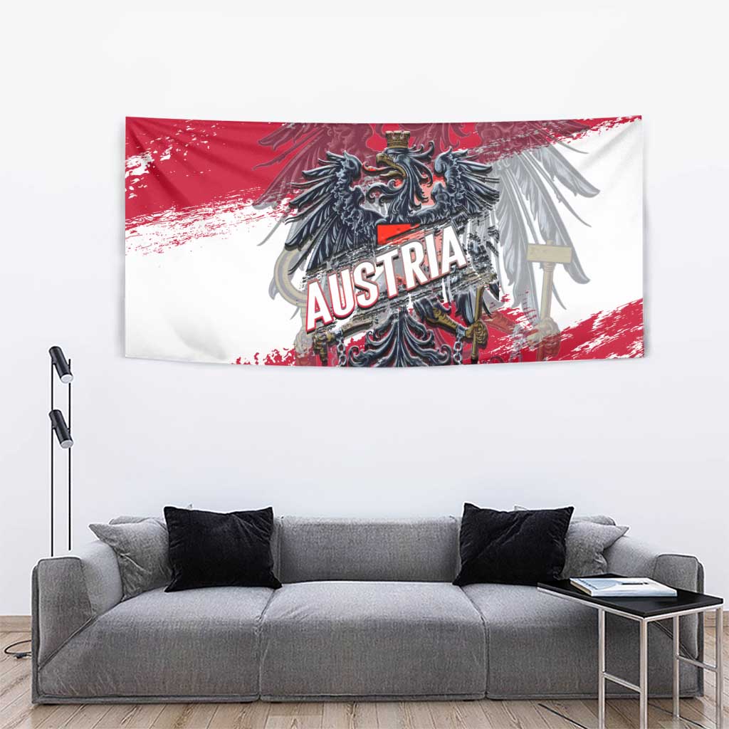 Coat Of Arms Austria Tapestry Grunge Style - Wonder Print Shop