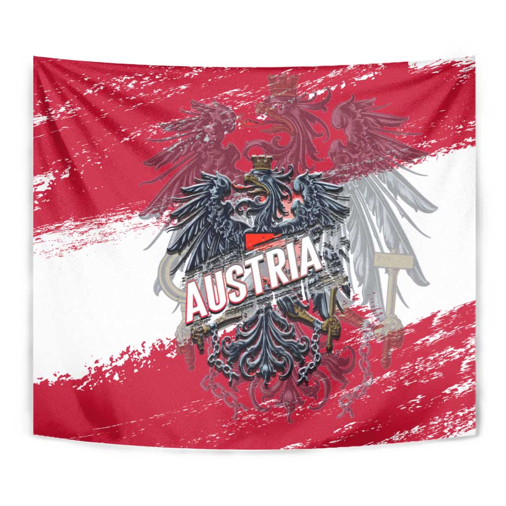 Coat Of Arms Austria Tapestry Grunge Style - Wonder Print Shop