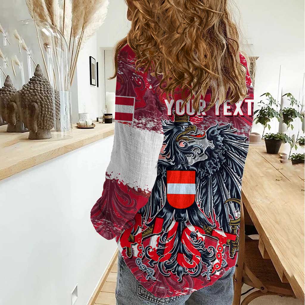Personalized Coat Of Arms Austria Women Casual Shirt Grunge Style - Wonder Print Shop