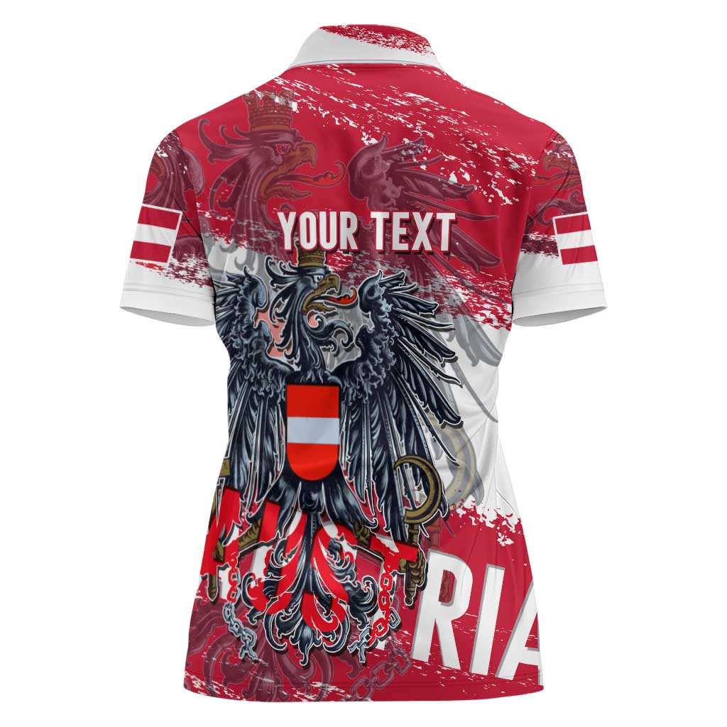 Personalized Coat Of Arms Austria Women Polo Shirt Grunge Style - Wonder Print Shop