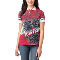 Personalized Coat Of Arms Austria Women Polo Shirt Grunge Style - Wonder Print Shop