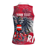 Personalized Coat Of Arms Austria Women Sleeveless Polo Shirt Grunge Style - Wonder Print Shop