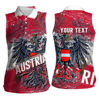 Personalized Coat Of Arms Austria Women Sleeveless Polo Shirt Grunge Style - Wonder Print Shop
