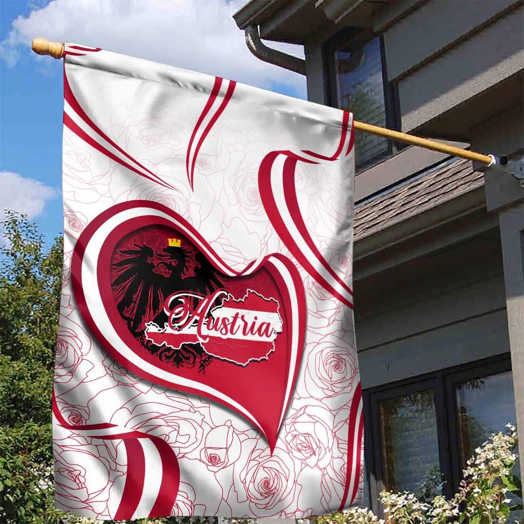 Austria In My Heart Garden Flag Osterreich Map Flag - Wonder Print Shop