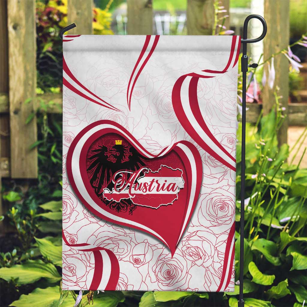 Austria In My Heart Garden Flag Osterreich Map Flag - Wonder Print Shop