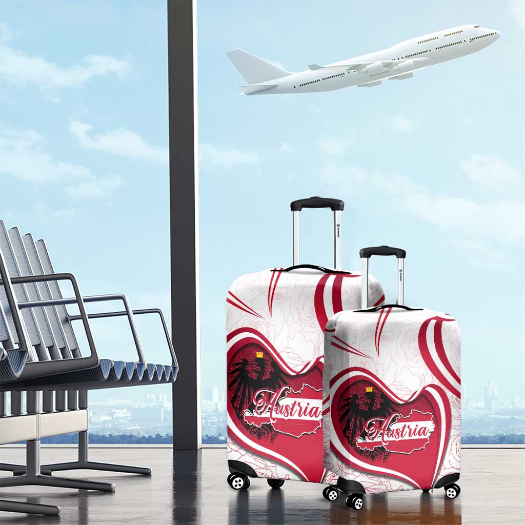 Austria In My Heart Luggage Cover Osterreich Map Flag - Wonder Print Shop