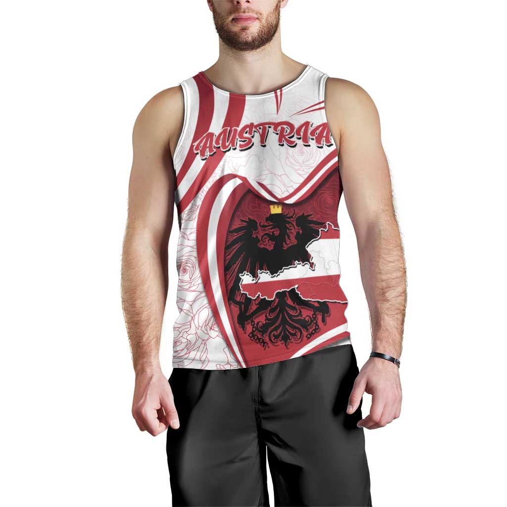 Personalized Austria In My Heart Men Tank Top Osterreich Map Flag - Wonder Print Shop