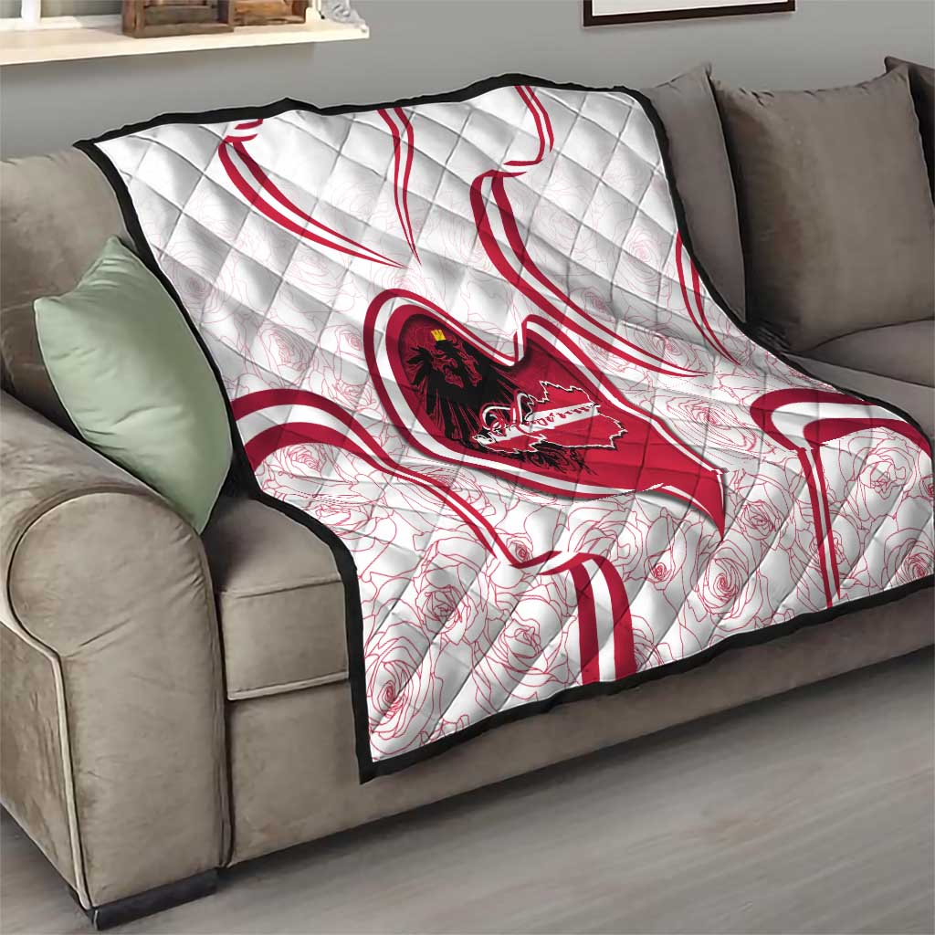 Austria In My Heart Quilt Osterreich Map Flag - Wonder Print Shop