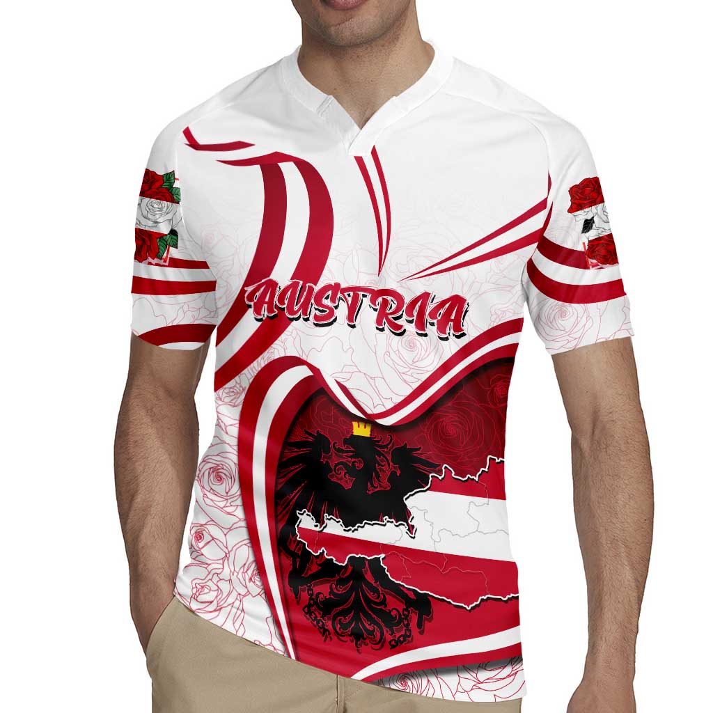 Personalized Austria In My Heart Rugby Jersey Osterreich Map Flag - Wonder Print Shop