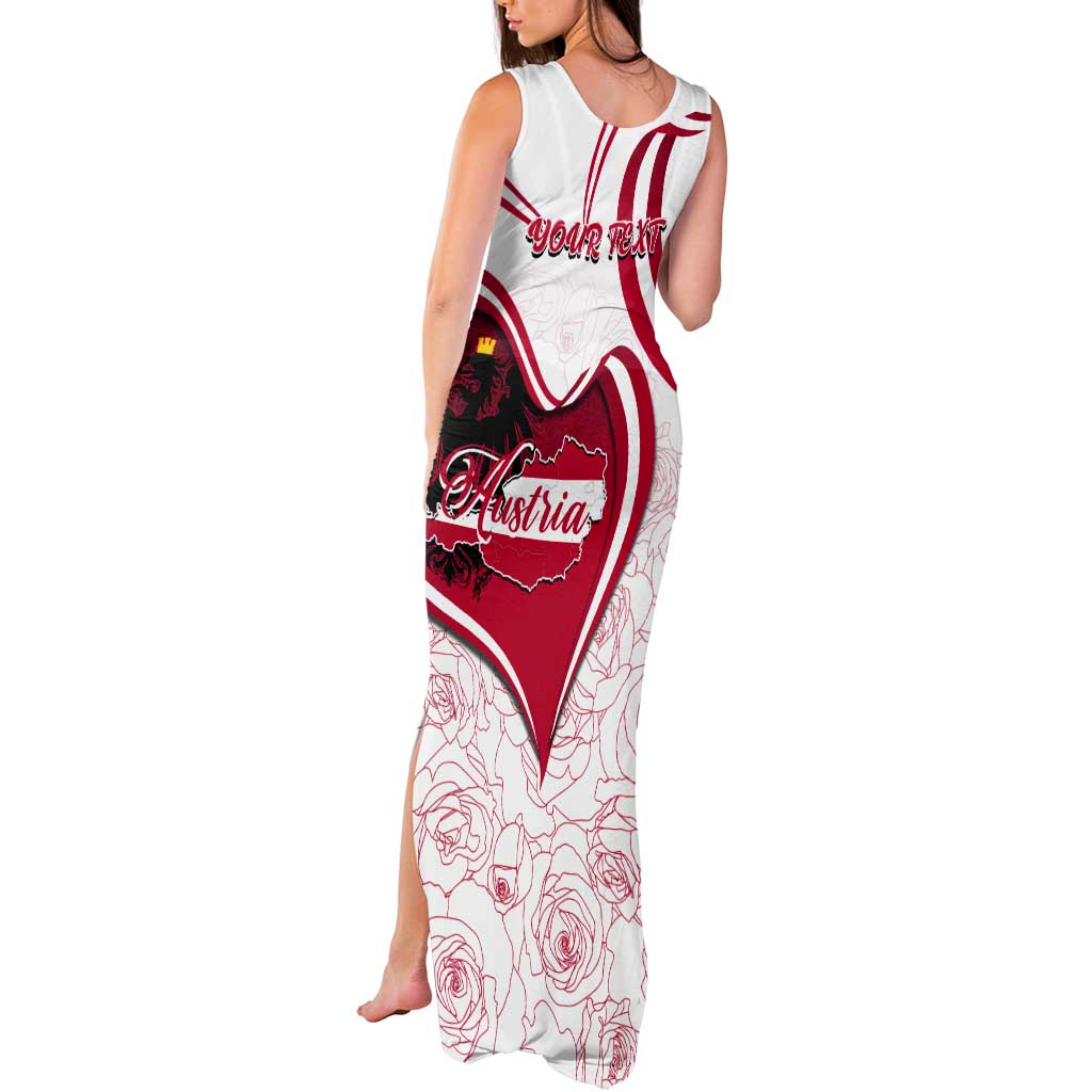 Personalized Austria In My Heart Tank Maxi Dress Osterreich Map Flag - Wonder Print Shop