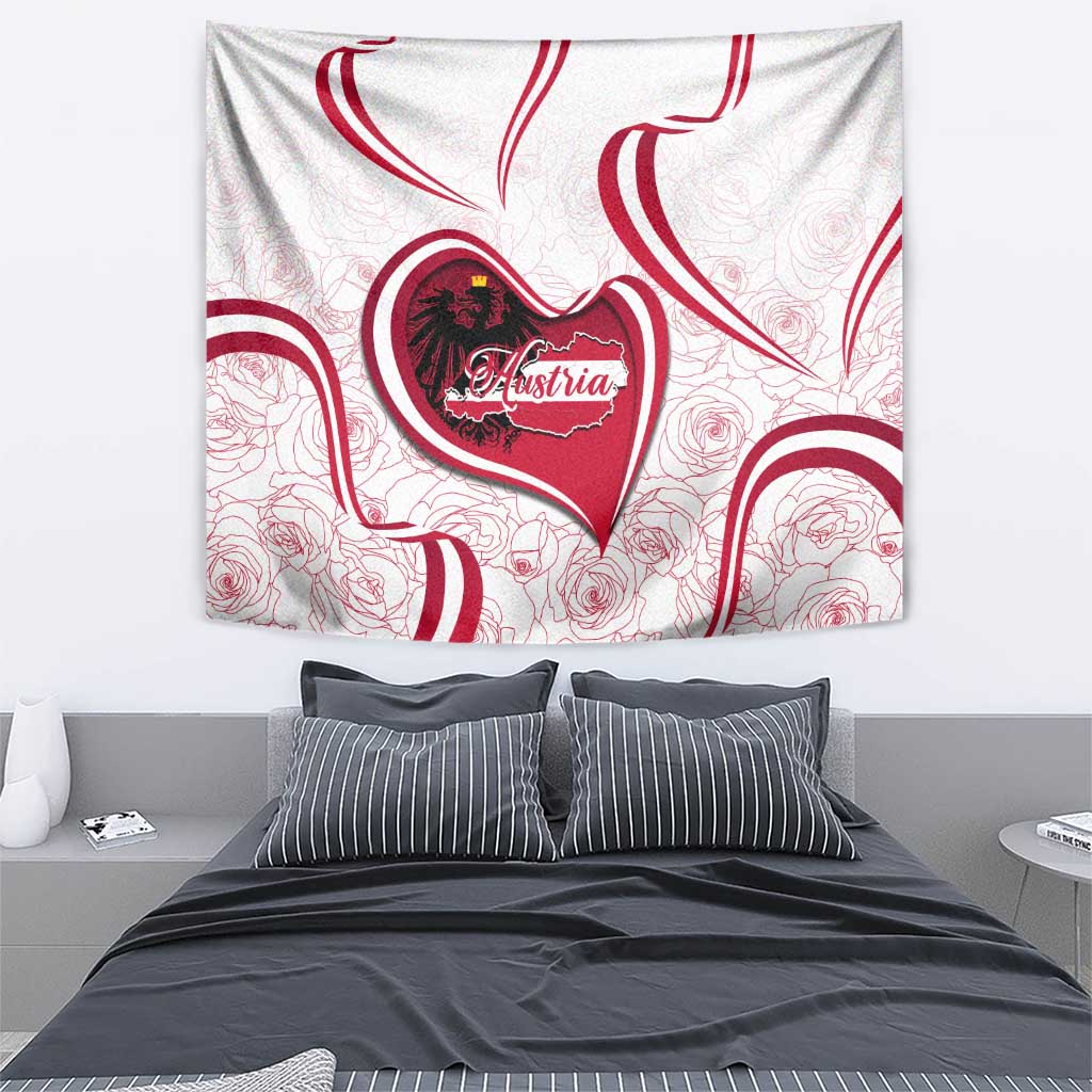 Austria In My Heart Tapestry Osterreich Map Flag - Wonder Print Shop
