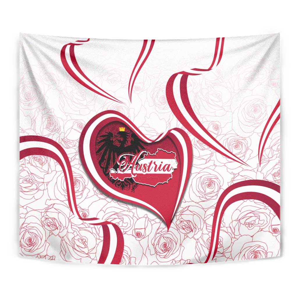 Austria In My Heart Tapestry Osterreich Map Flag - Wonder Print Shop