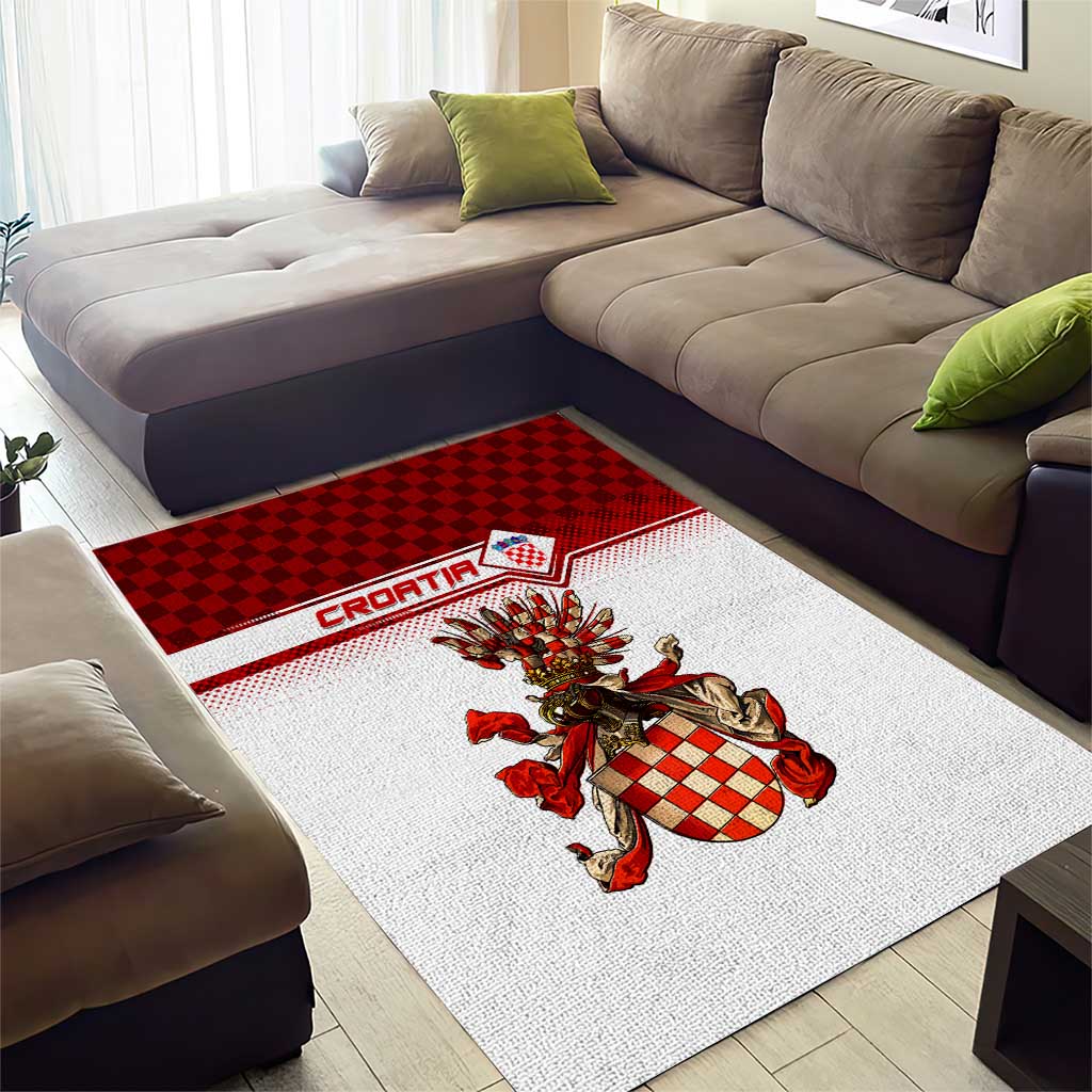 Croatia Area Rug Vintage Coat Of Arms - Wonder Print Shop