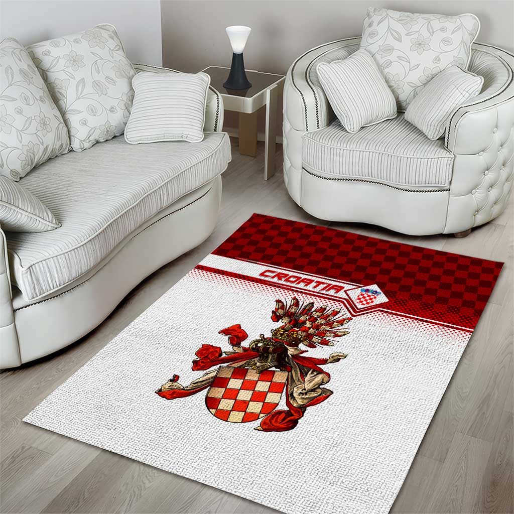 Croatia Area Rug Vintage Coat Of Arms - Wonder Print Shop