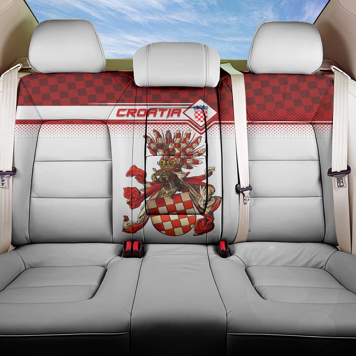Croatia Back Car Seat Cover Vintage Coat Of Arms - Wonder Print Shop