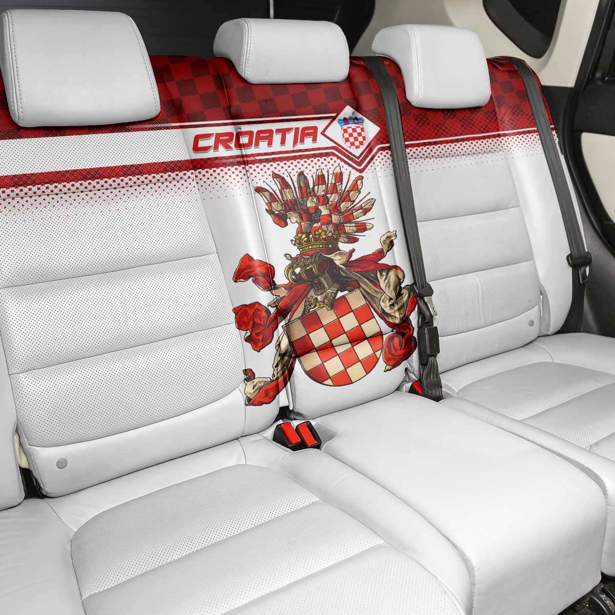 Croatia Back Car Seat Cover Vintage Coat Of Arms - Wonder Print Shop