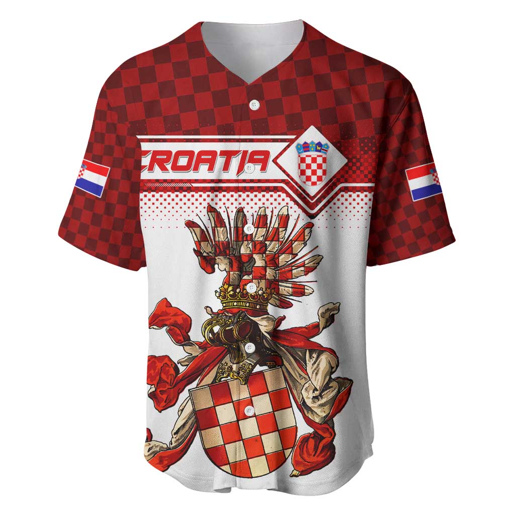Personalized Croatia Baseball Jersey Vintage Coat Of Arms - Wonder Print Shop