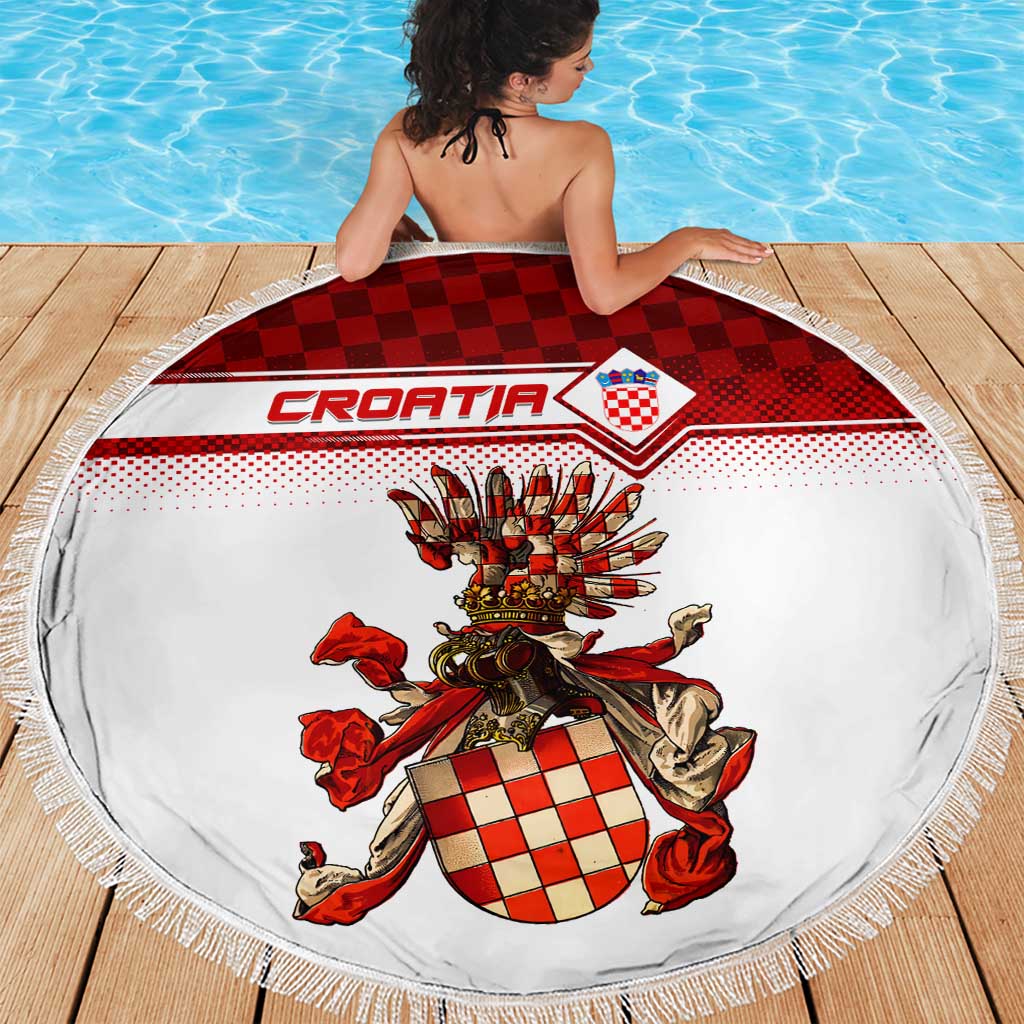 Croatia Beach Blanket Vintage Coat Of Arms - Wonder Print Shop