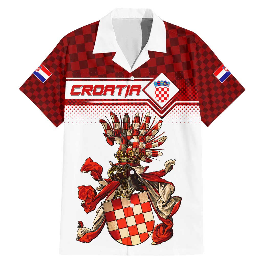 Personalized Croatia Family Matching Mermaid Dress and Hawaiian Shirt Vintage Coat Of Arms - Wonder Print Shop