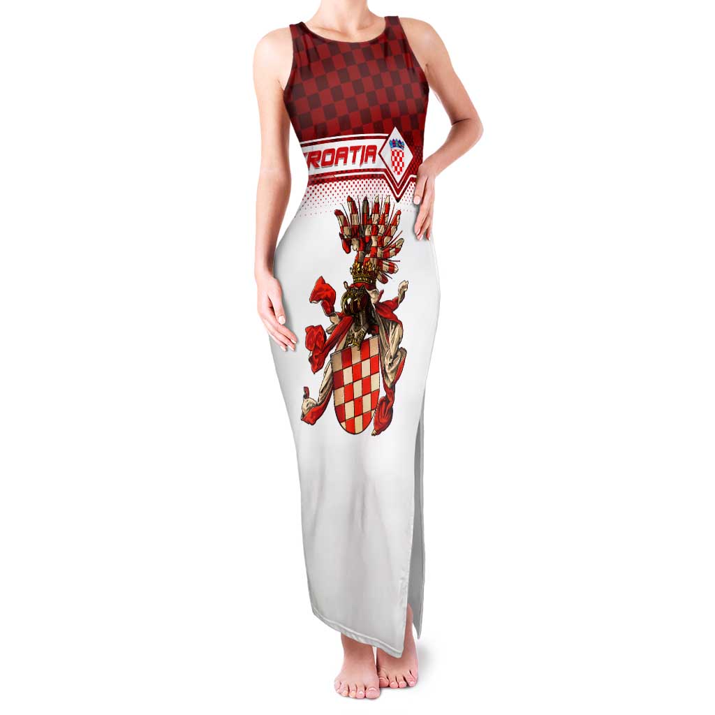 Personalized Croatia Family Matching Tank Maxi Dress and Hawaiian Shirt Vintage Coat Of Arms - Wonder Print Shop