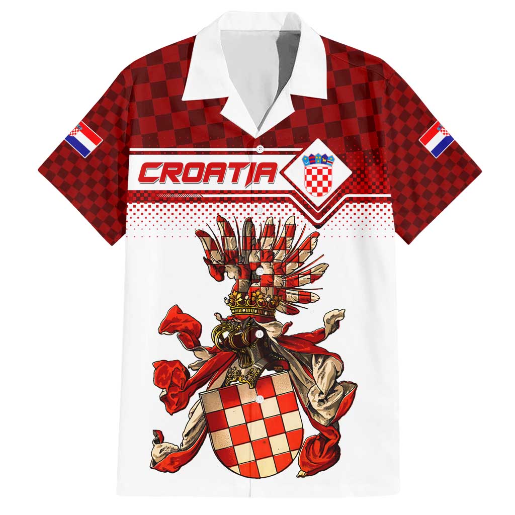 Personalized Croatia Hawaiian Shirt Vintage Coat Of Arms - Wonder Print Shop