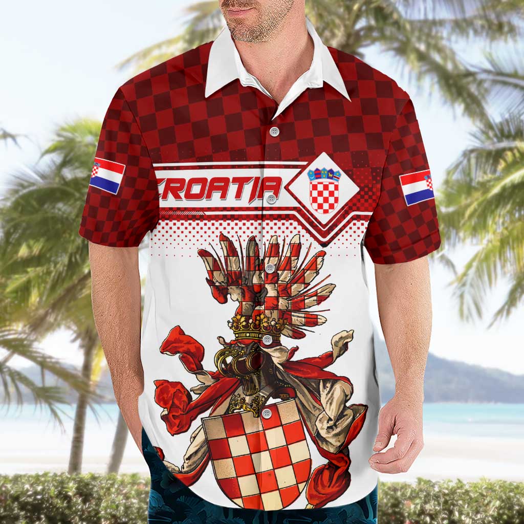 Personalized Croatia Hawaiian Shirt Vintage Coat Of Arms - Wonder Print Shop