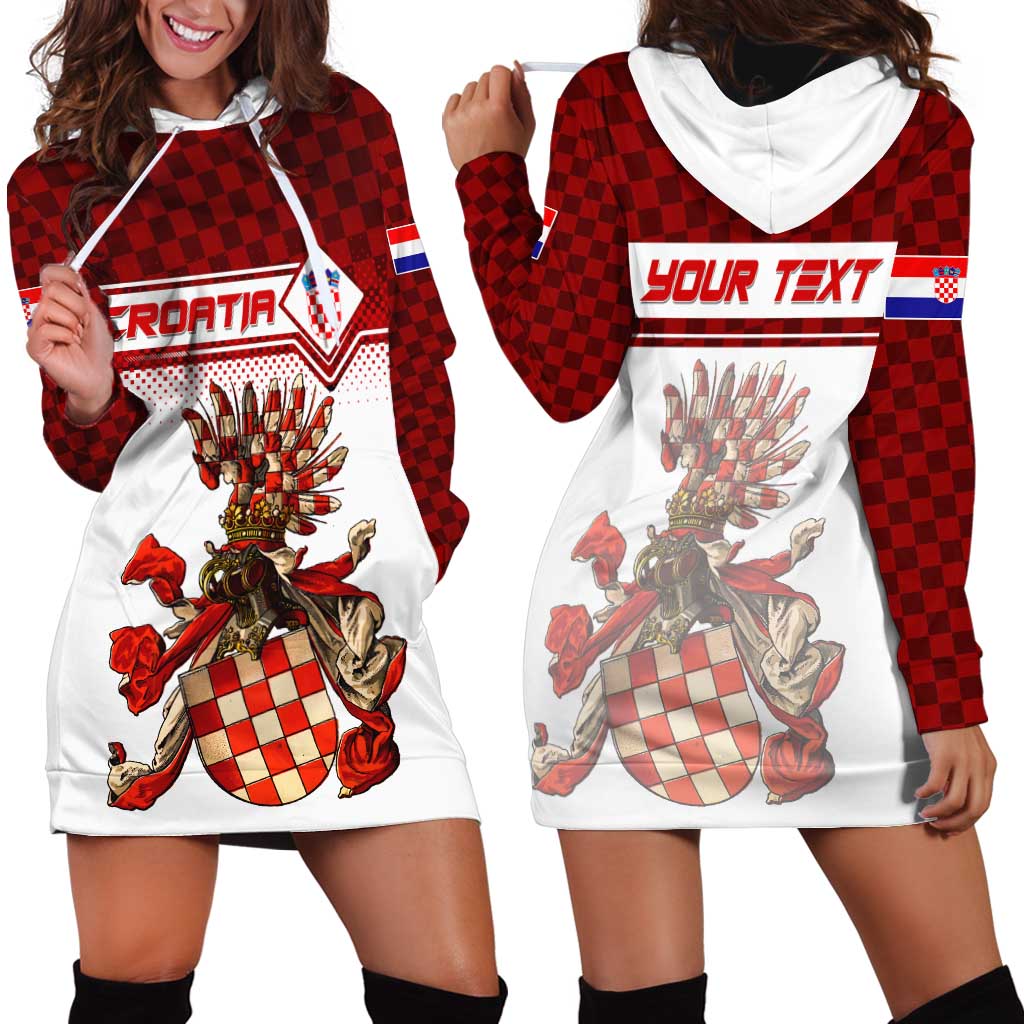 Personalized Croatia Hoodie Dress Vintage Coat Of Arms - Wonder Print Shop