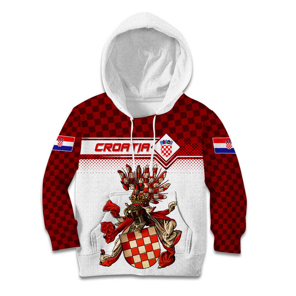 Personalized Croatia Kid Hoodie Vintage Coat Of Arms - Wonder Print Shop