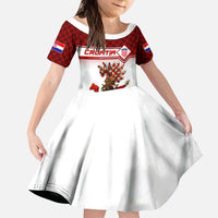 Personalized Croatia Kid Short Sleeve Dress Vintage Coat Of Arms - Wonder Print Shop