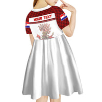 Personalized Croatia Kid Short Sleeve Dress Vintage Coat Of Arms - Wonder Print Shop