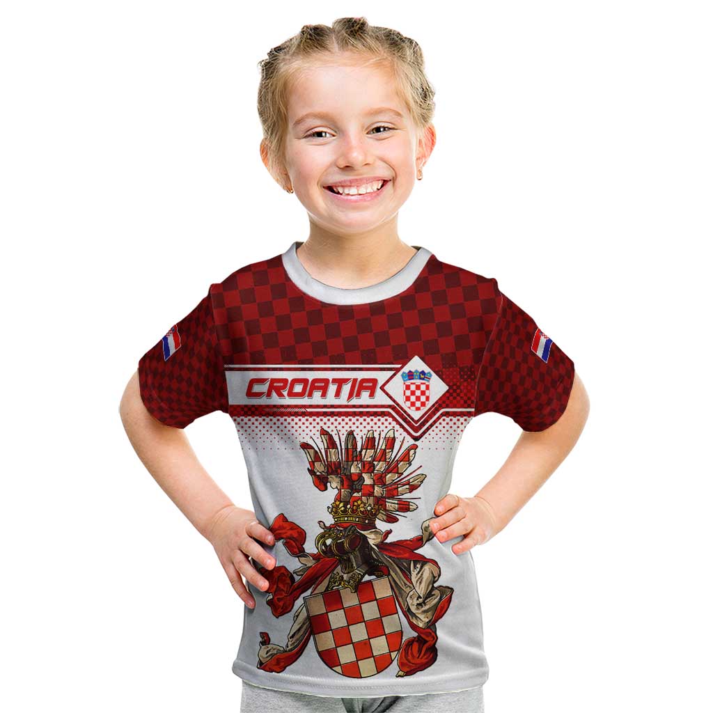 Personalized Croatia Kid T Shirt Vintage Coat Of Arms - Wonder Print Shop