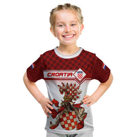 Personalized Croatia Kid T Shirt Vintage Coat Of Arms - Wonder Print Shop