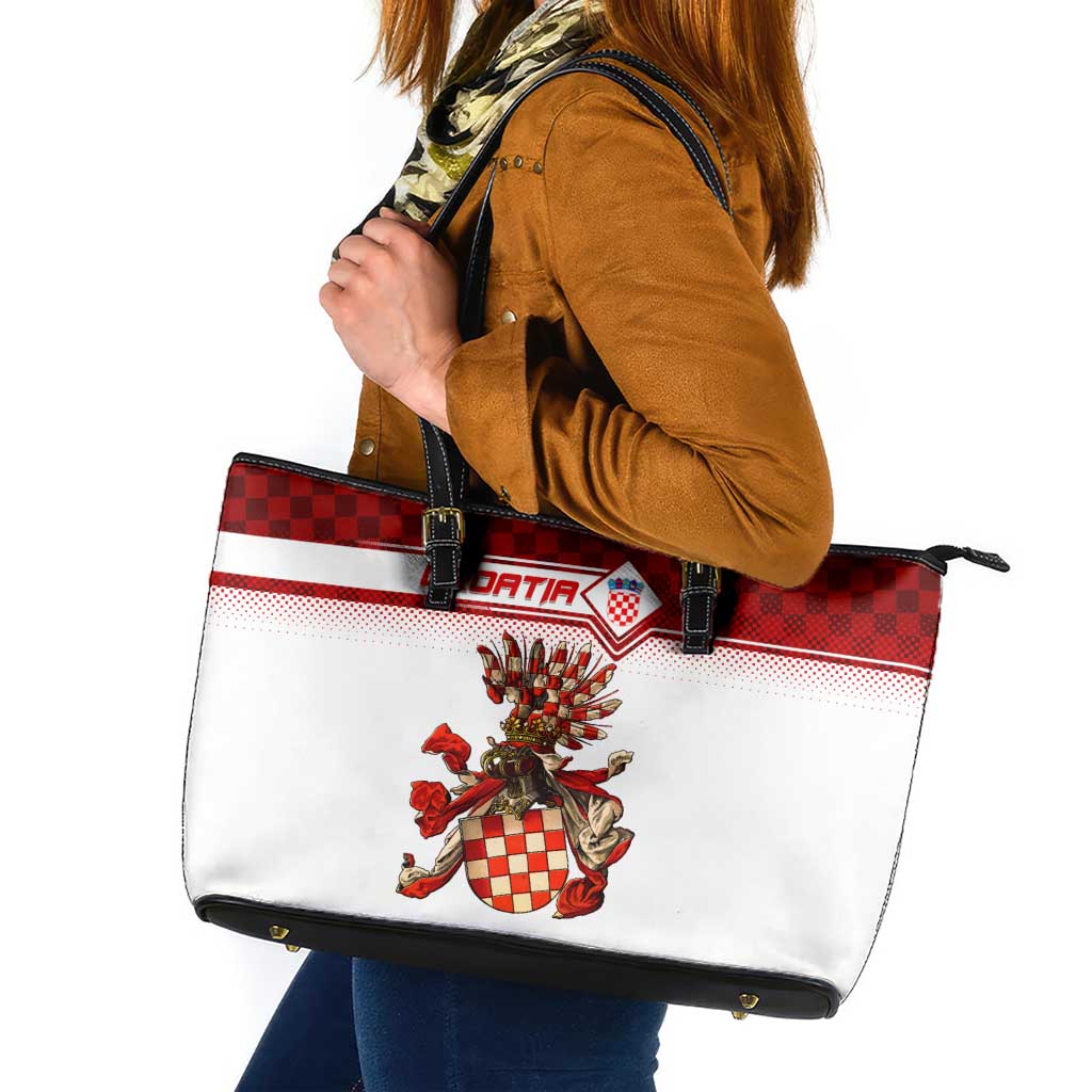 Croatia Leather Tote Bag Vintage Coat Of Arms - Wonder Print Shop