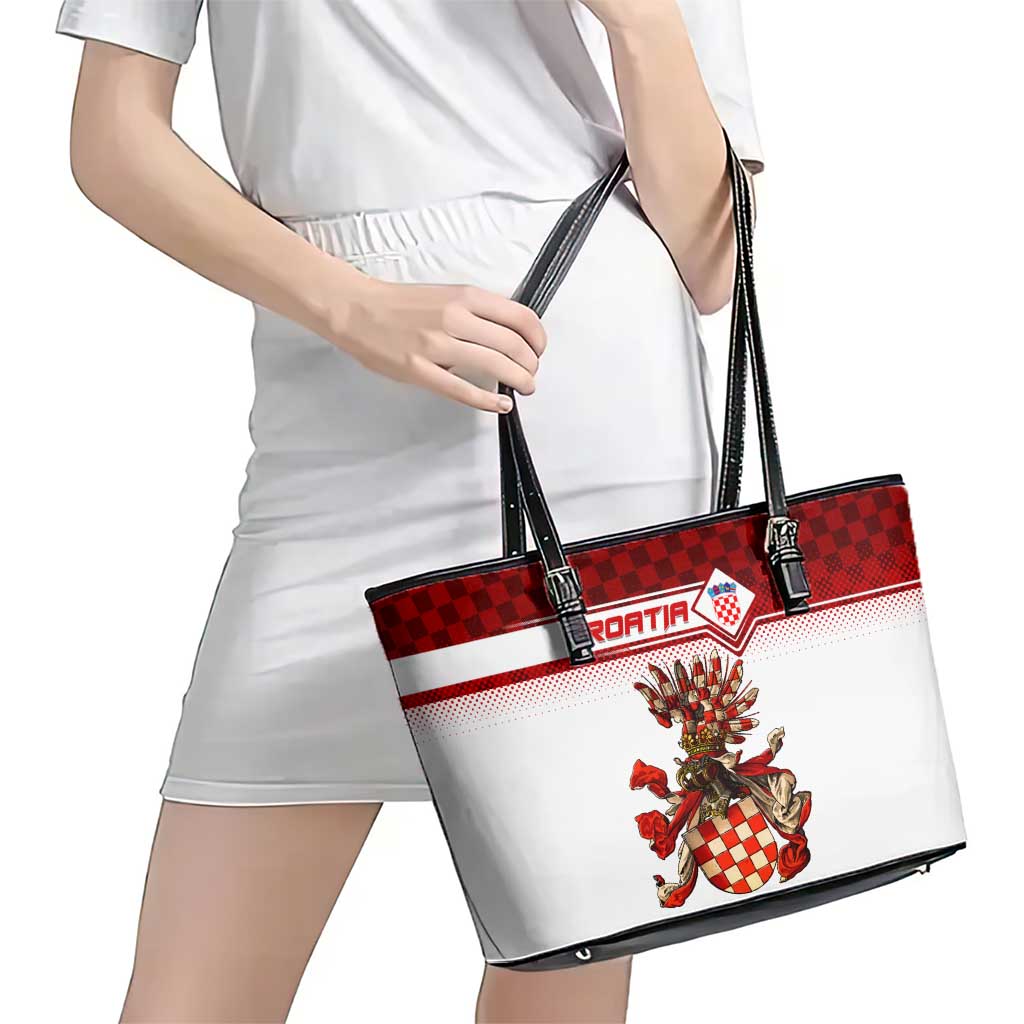 Croatia Leather Tote Bag Vintage Coat Of Arms - Wonder Print Shop